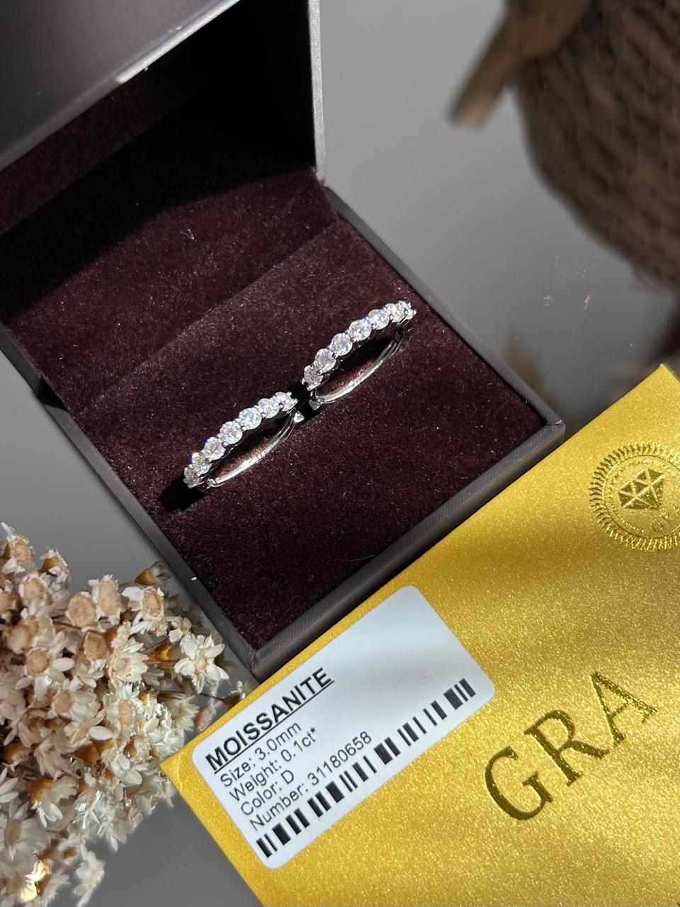 Brinco Argola Moissanite 3mm 0,7ct