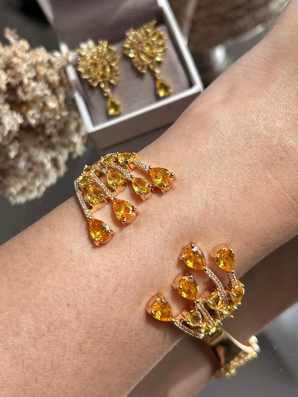 Bracelete Érica Fancy Yellow Dourado