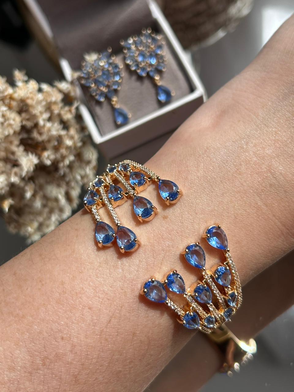 Bracelete Érica Tanzanita Dourado