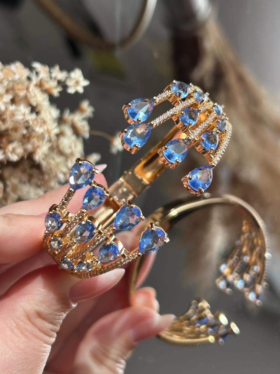 Bracelete Érica Tanzanita Dourado