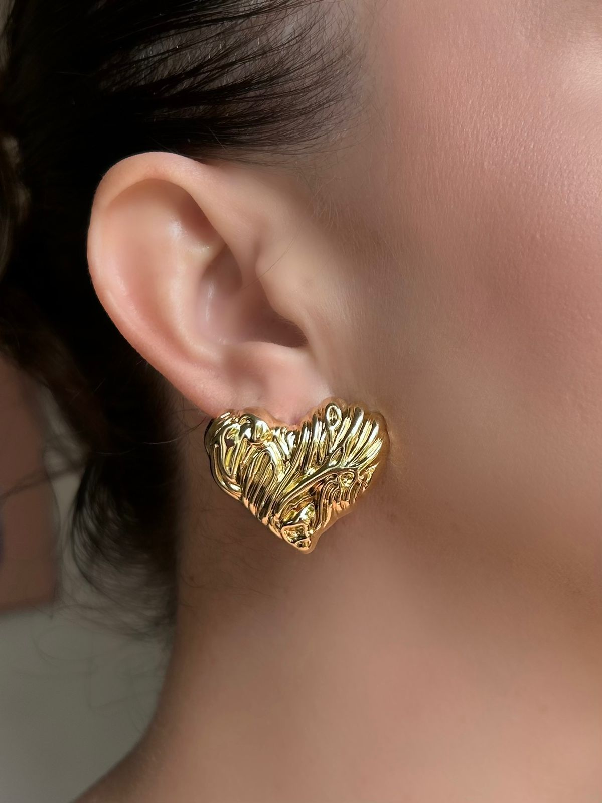 Brinco Coração Texturas