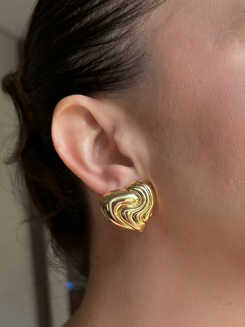 Brinco Coração Ondas