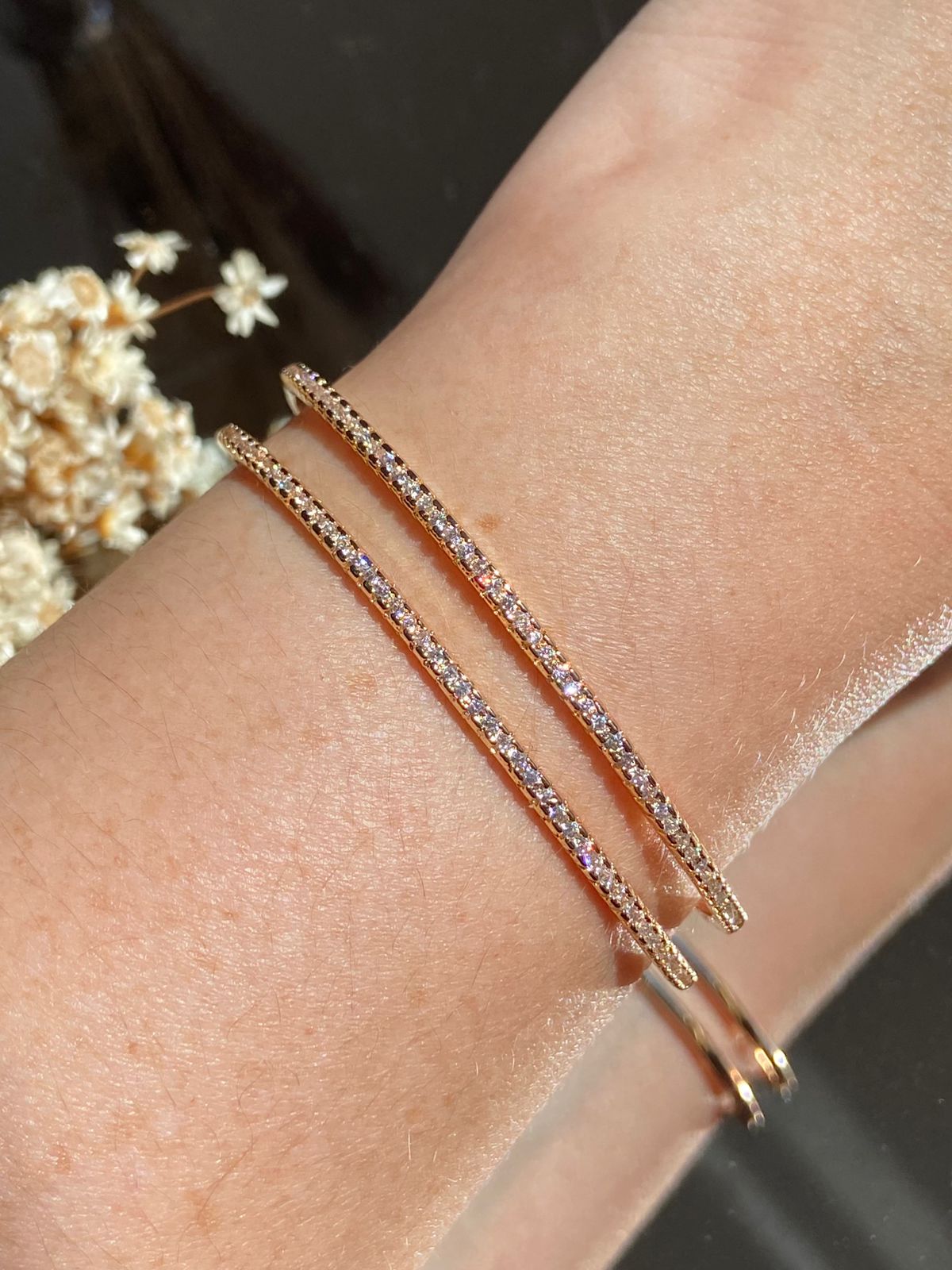 Bracelete Duas Linhas Dourado