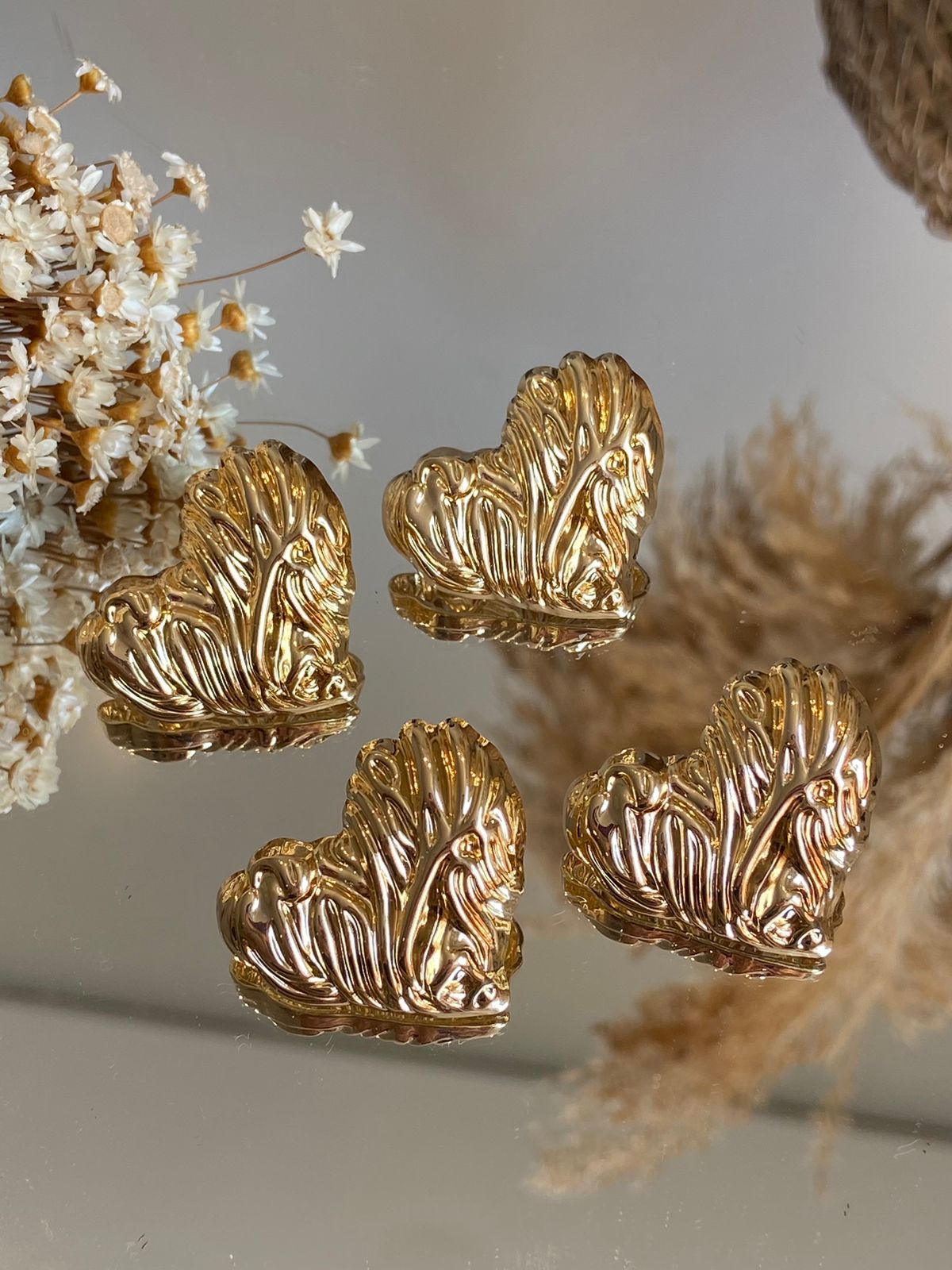 Brinco Coração Texturas