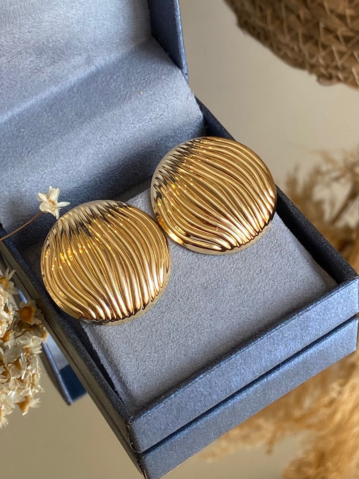 Brinco Botão Texturas