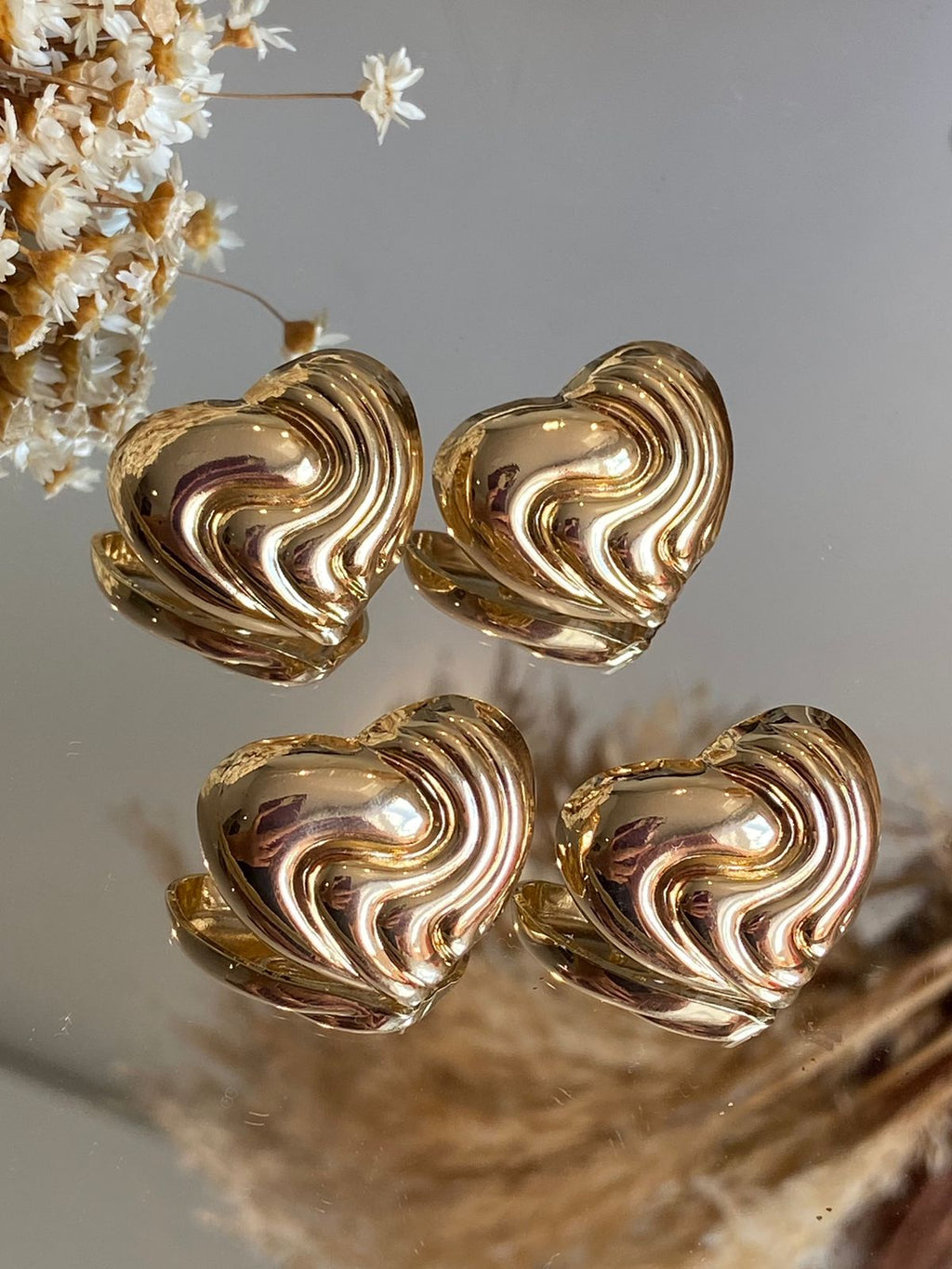 Brinco Coração Ondas