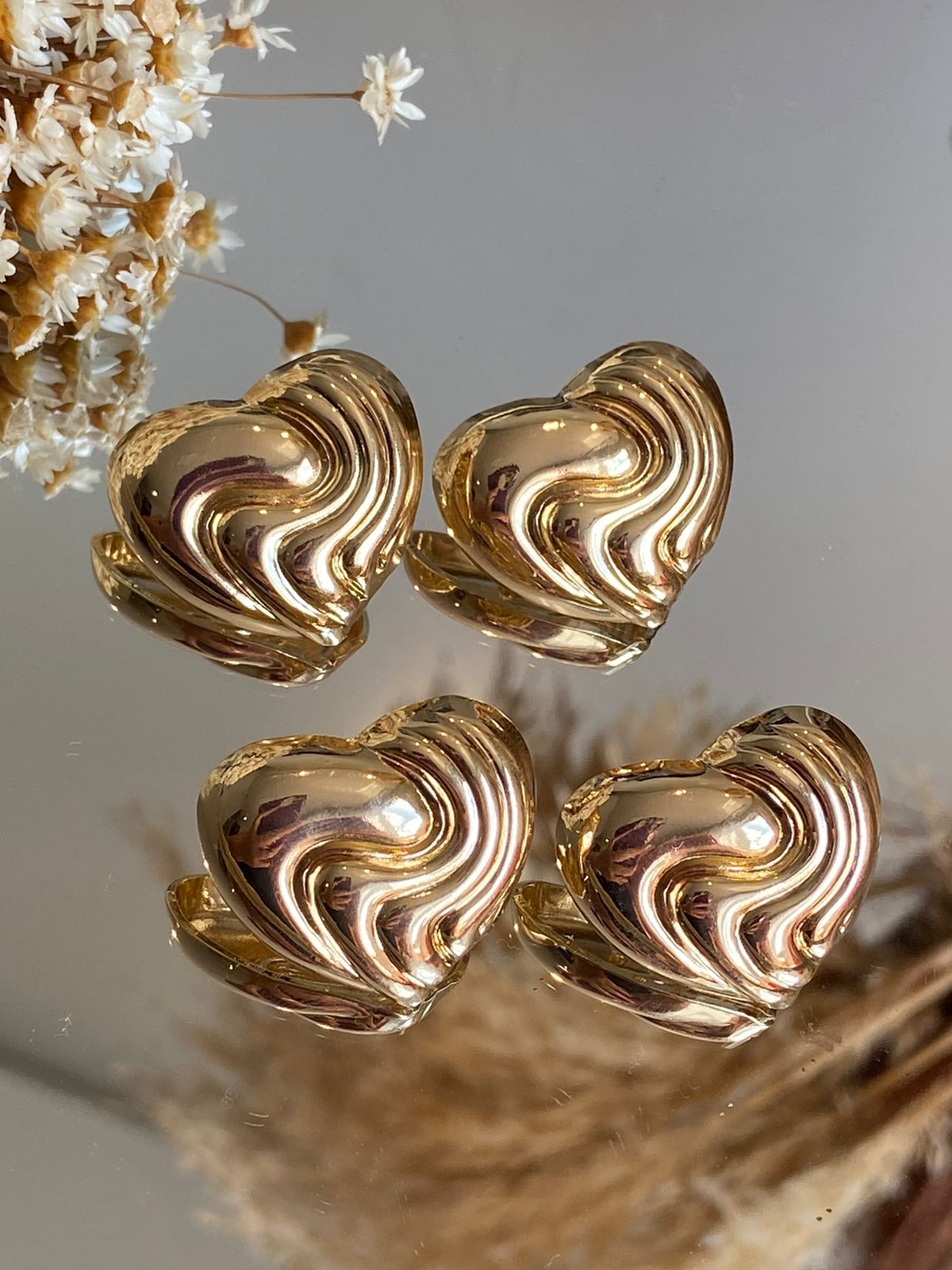 Brinco Coração Ondas