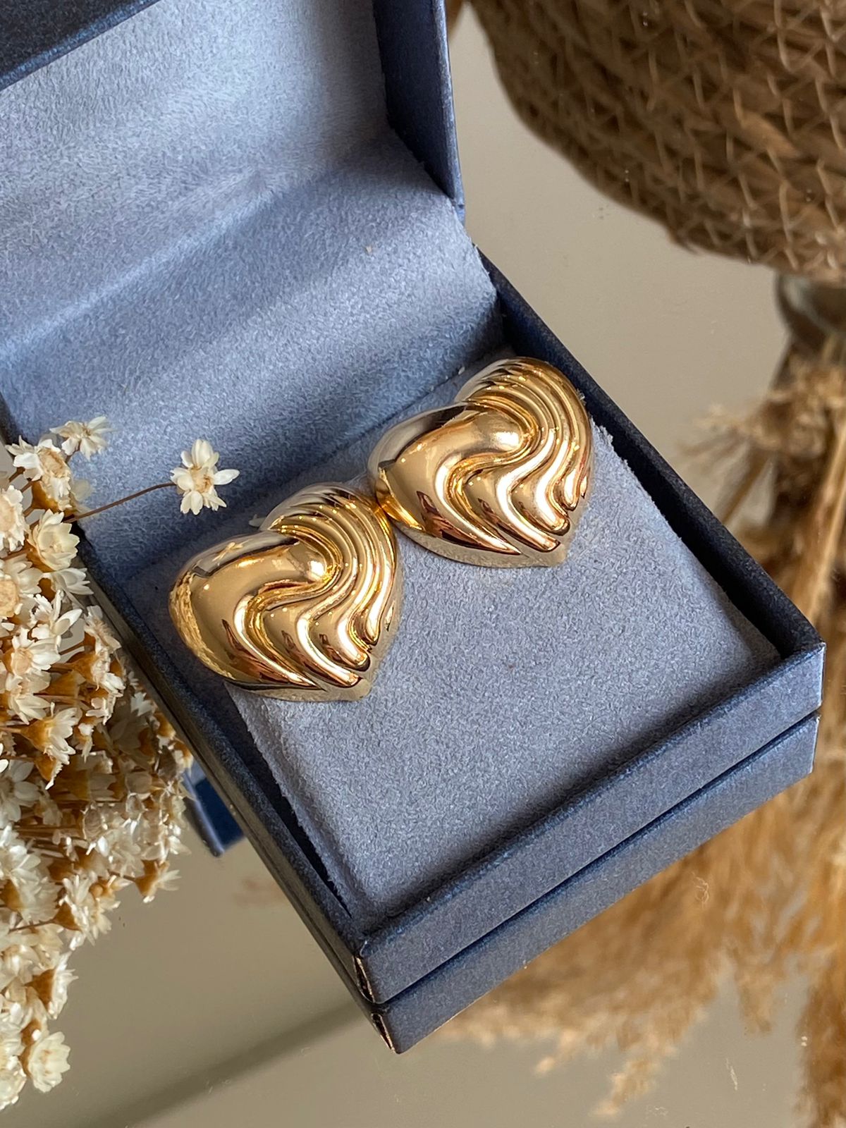 Brinco Coração Ondas