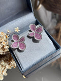 Brinco Lírio Safira Rosa