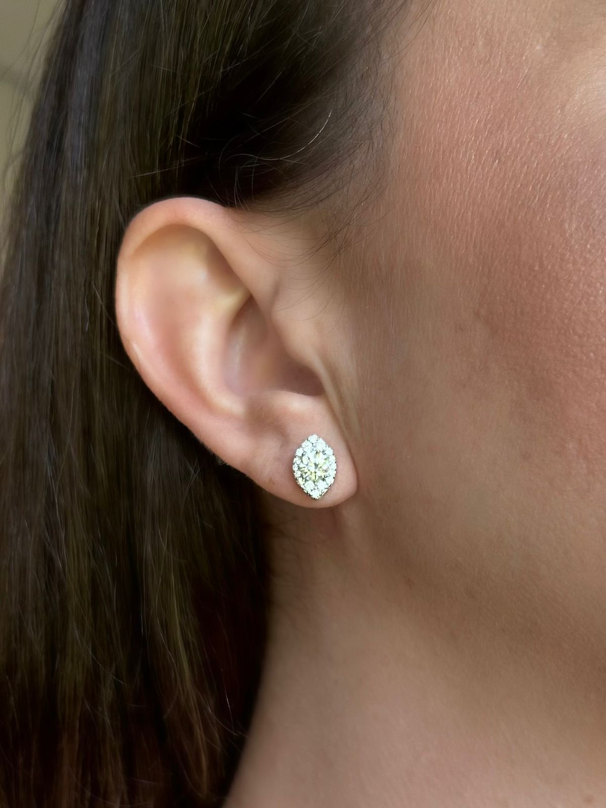 Brinco Navete Moissanite 5mm 0,5ct