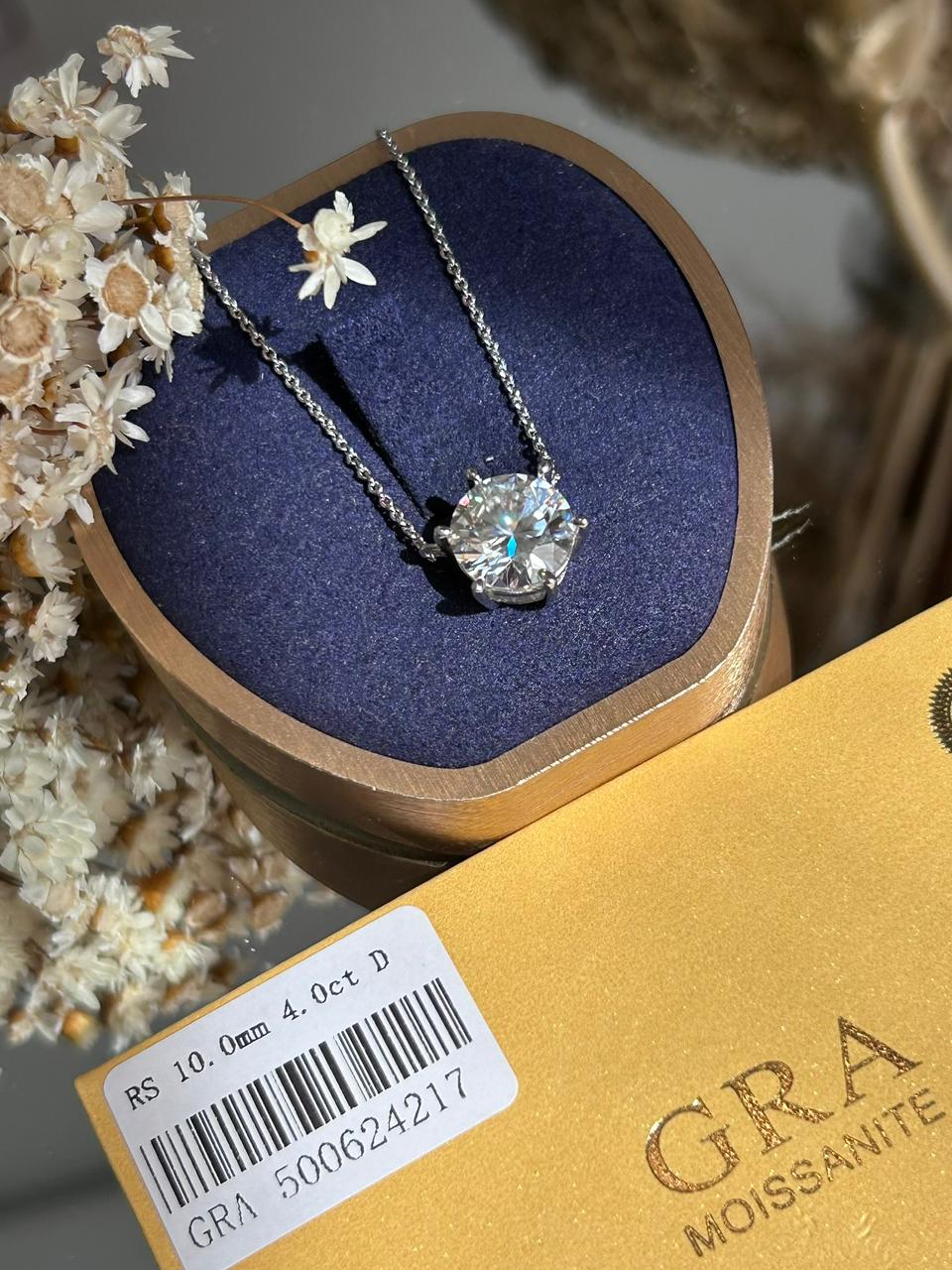 Colar Solitário 10mm 4ct