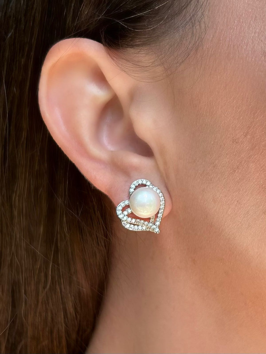 Brinco Coração Pérola