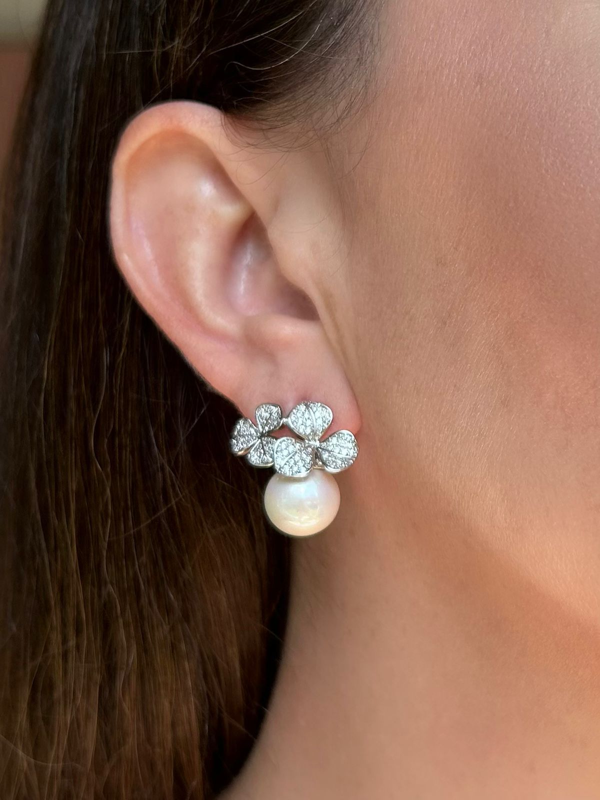 Brinco 2 Flores e Pérola