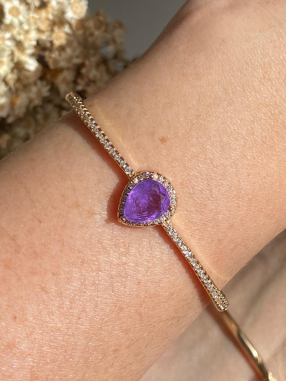 Bracelete Gota Ultra Violet Dourado