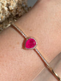 Bracelete Gota Pink Dourado