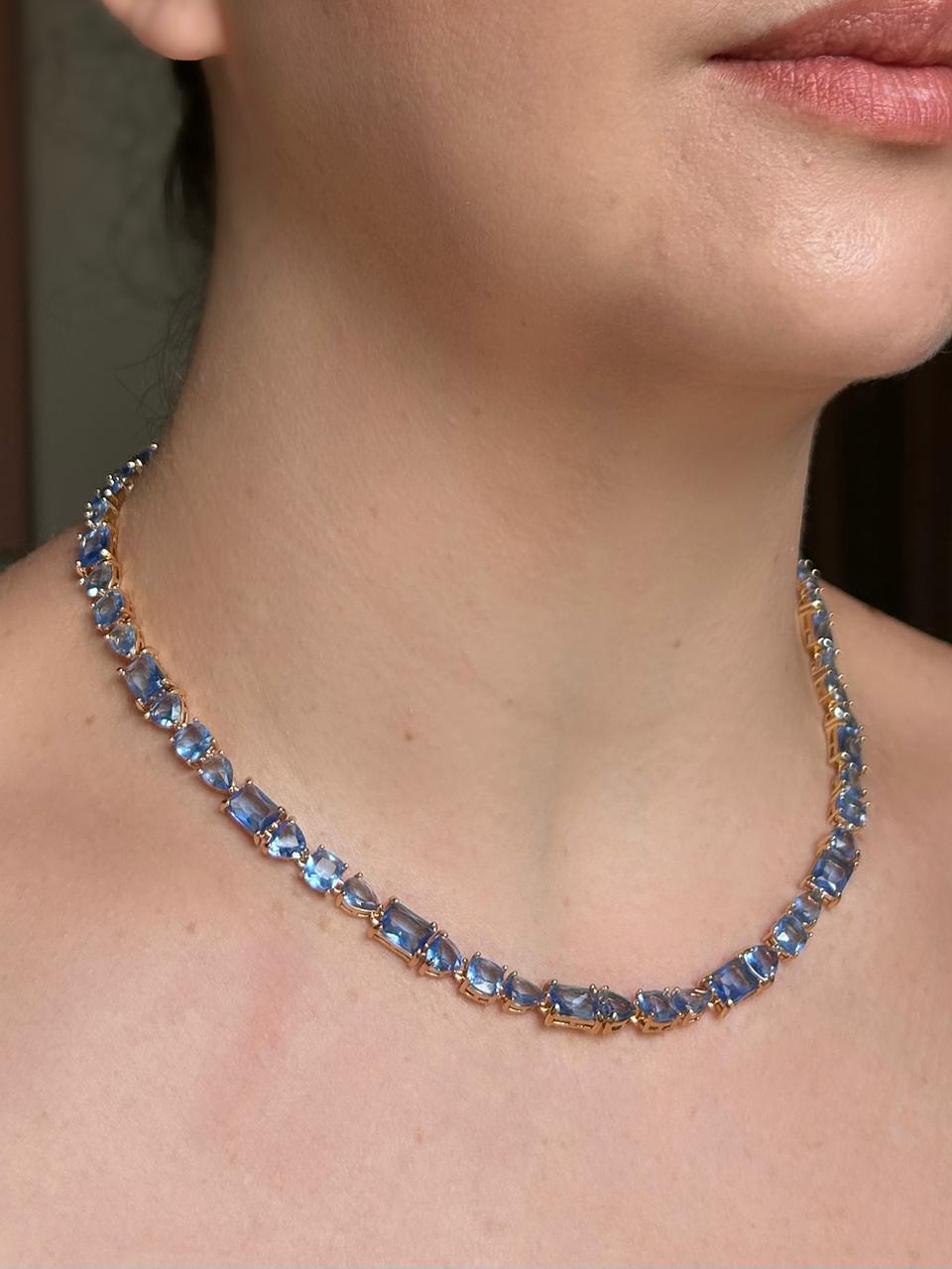 Colar Riviera Cassia Tanzanita Dourado