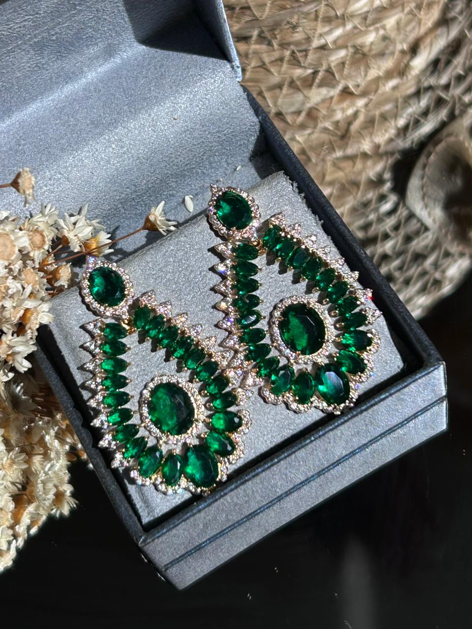 Brinco Gota Verde Esmeralda