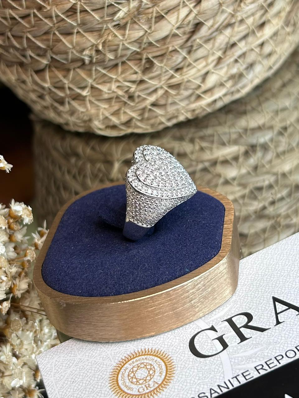 Anel Big Heart Moissanite 3.85ct