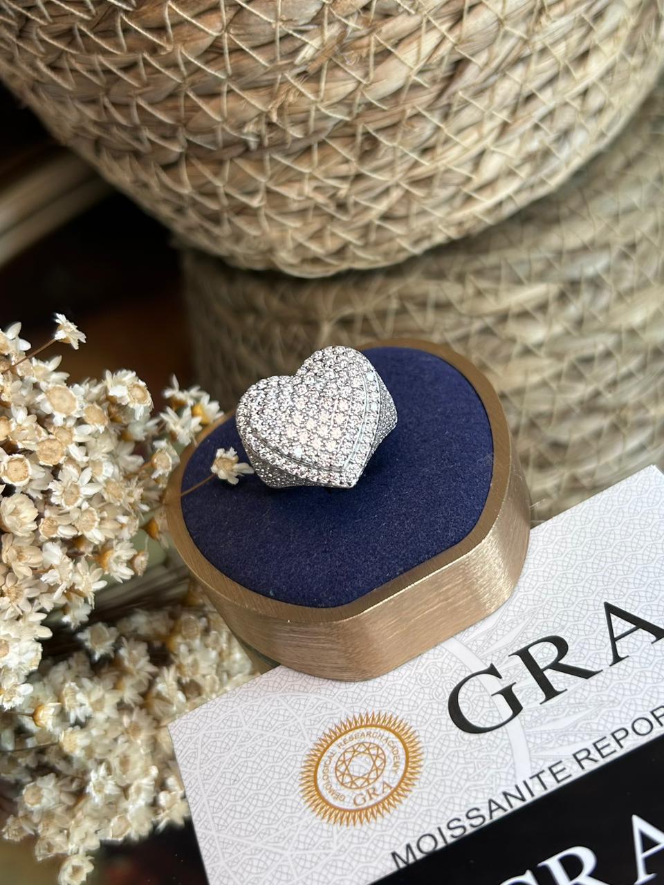 Anel Big Heart Moissanite 3.85ct