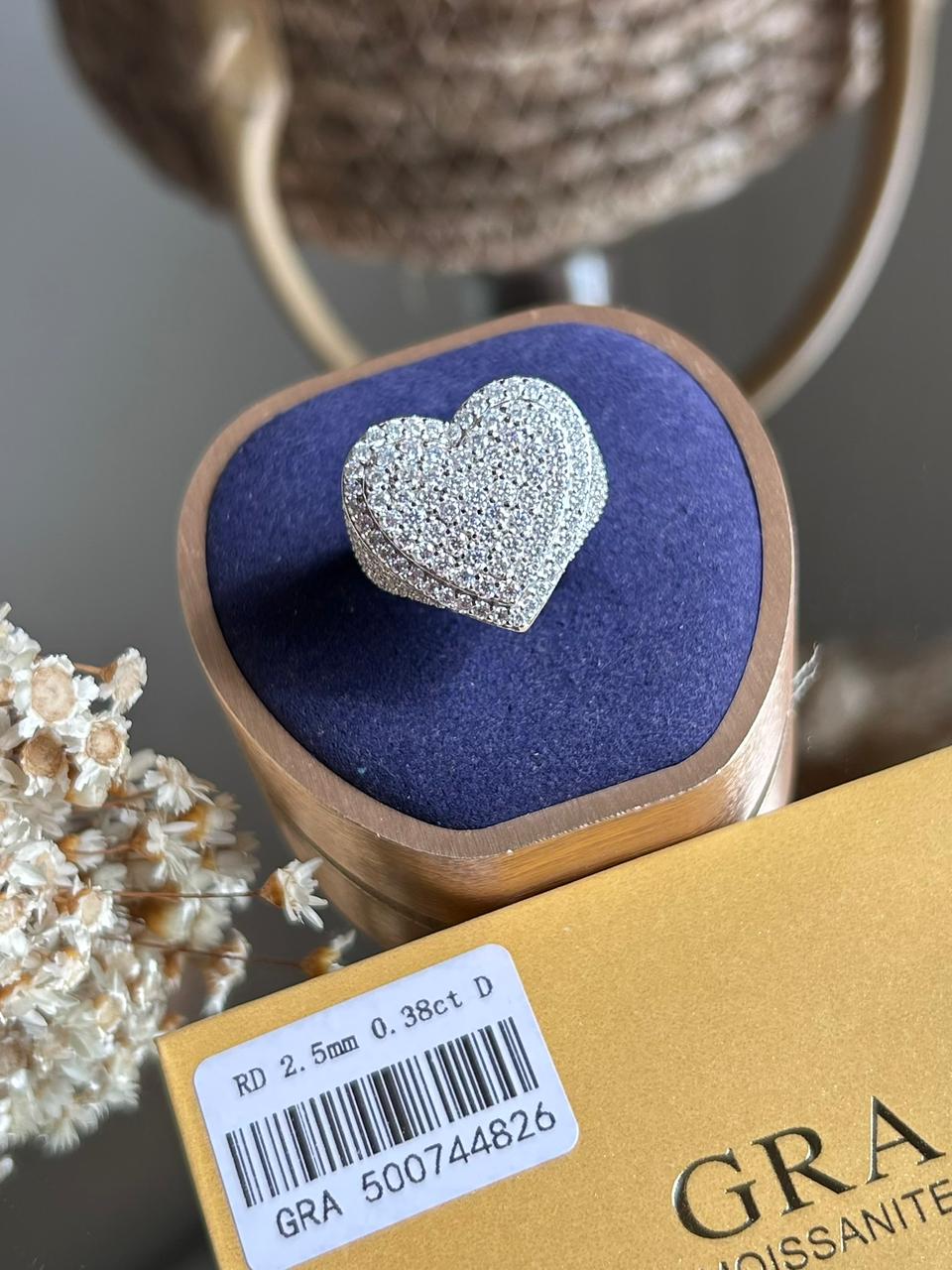 Anel Big Heart Moissanite 3.85ct