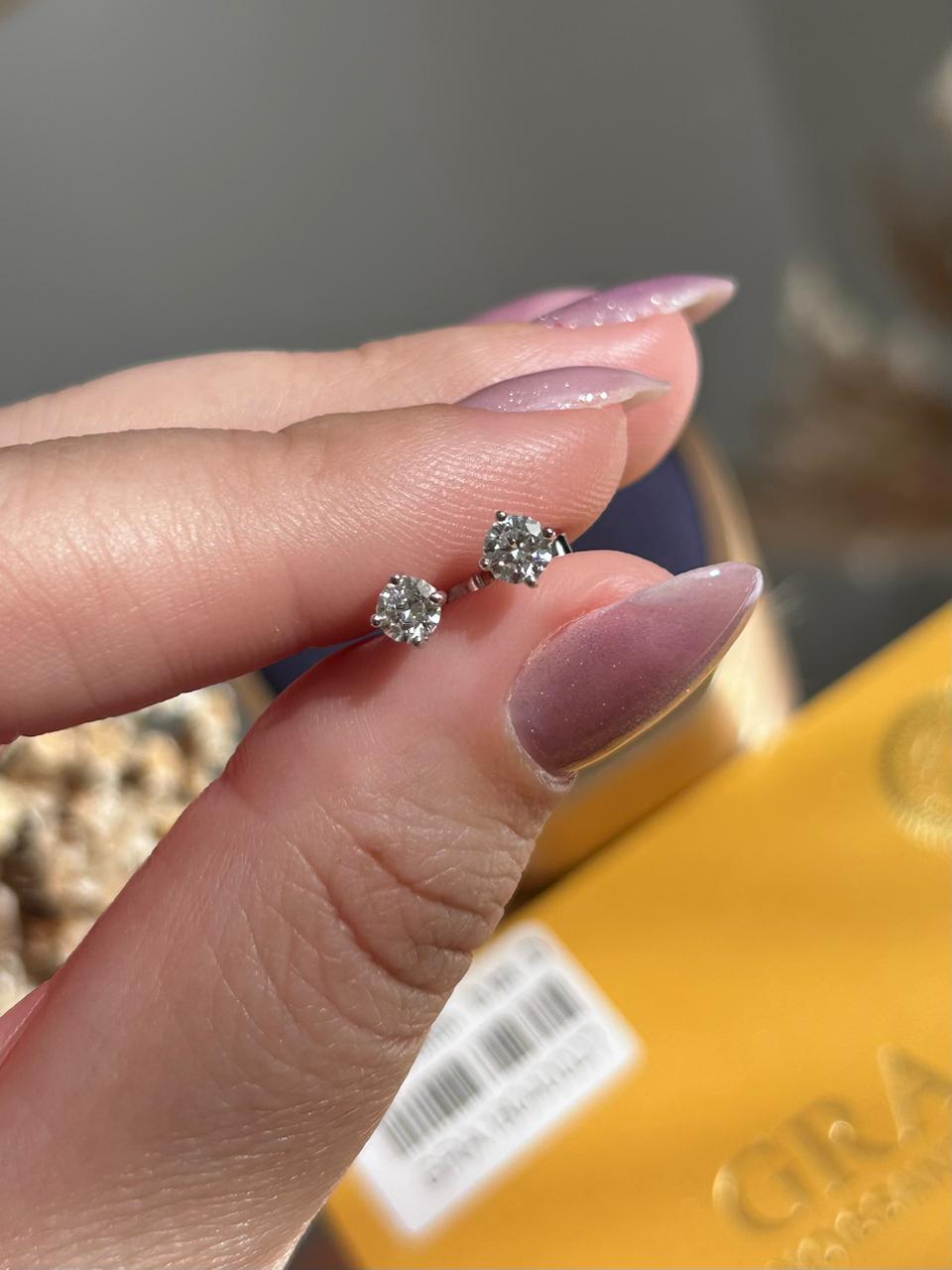 Brinco Solitário (segundo furo) 3mm 0,1ct Moissanite