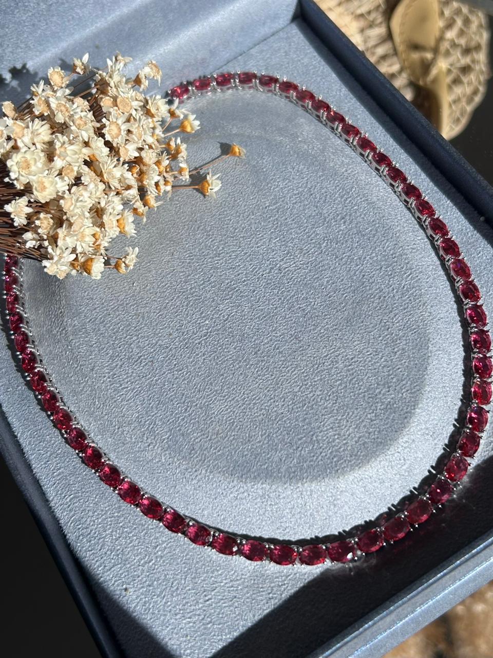 Conjunto Brinco e Colar Riviera Rubelita