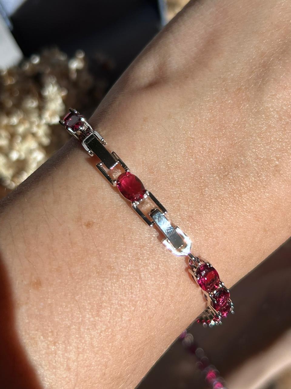 Pulseira Riviera Pedras Ovais Rubelita