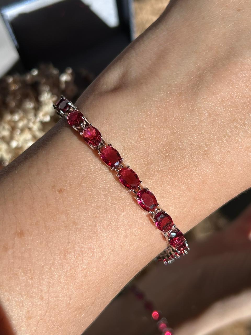 Pulseira Riviera Pedras Ovais Rubelita