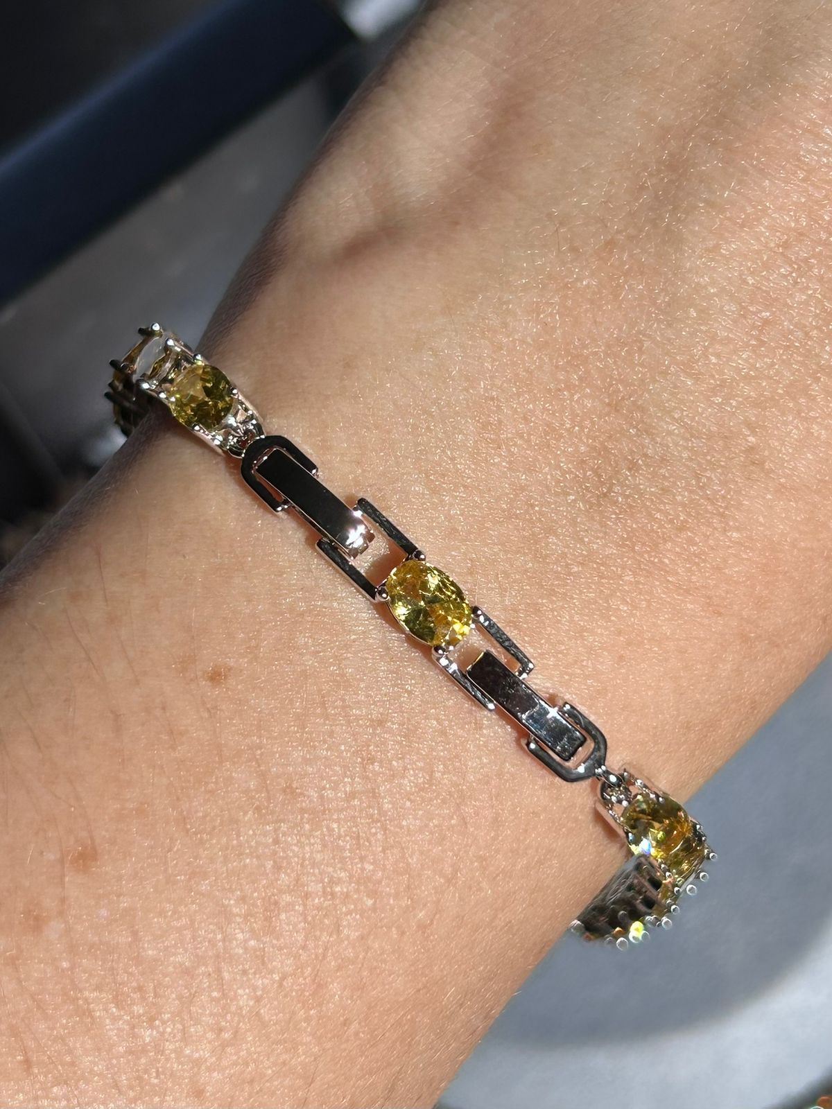 Pulseira Riviera Pedras Ovais Fancy Yellow