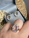 Conjunto Solitário Oval Zirconia