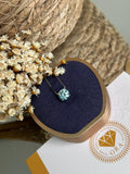 Colar Solitário 8mm 2ct Bluish Green