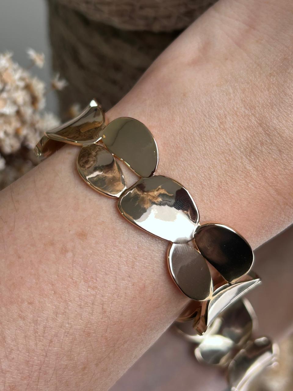 Bracelete Gotas Orgânicas Dourado