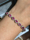 Pulseira Gota Safira Rosa