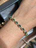 Pulseira Gota Turmalina Dourado