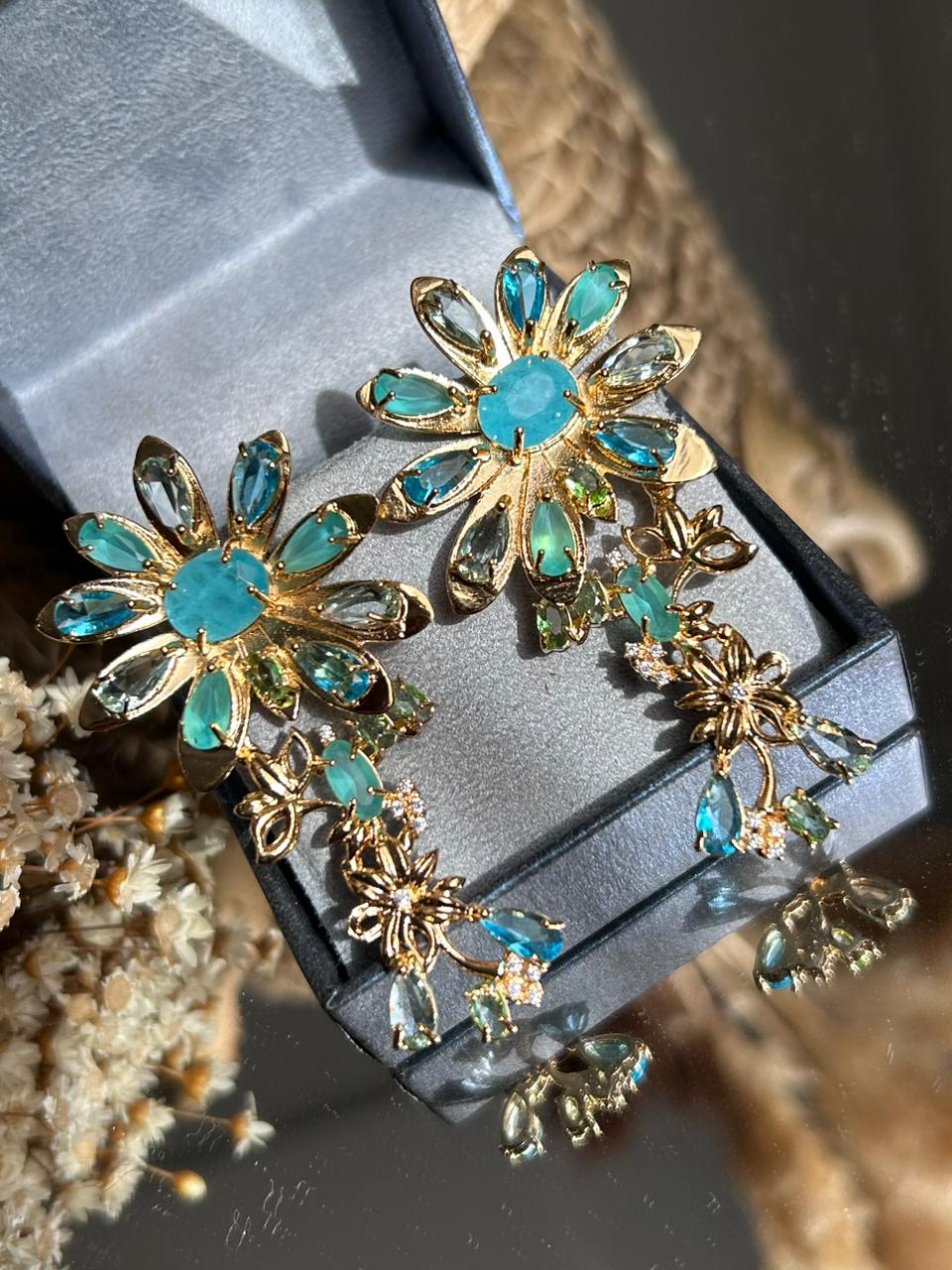 Brinco Bianca Turmalina Azul