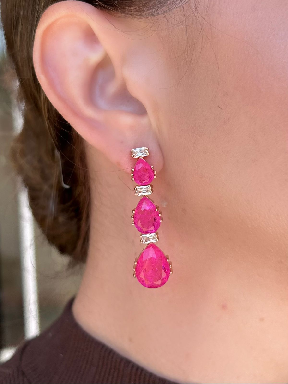 Brinco Gotas Pink