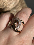 Anel Duo Orgânico Dourado