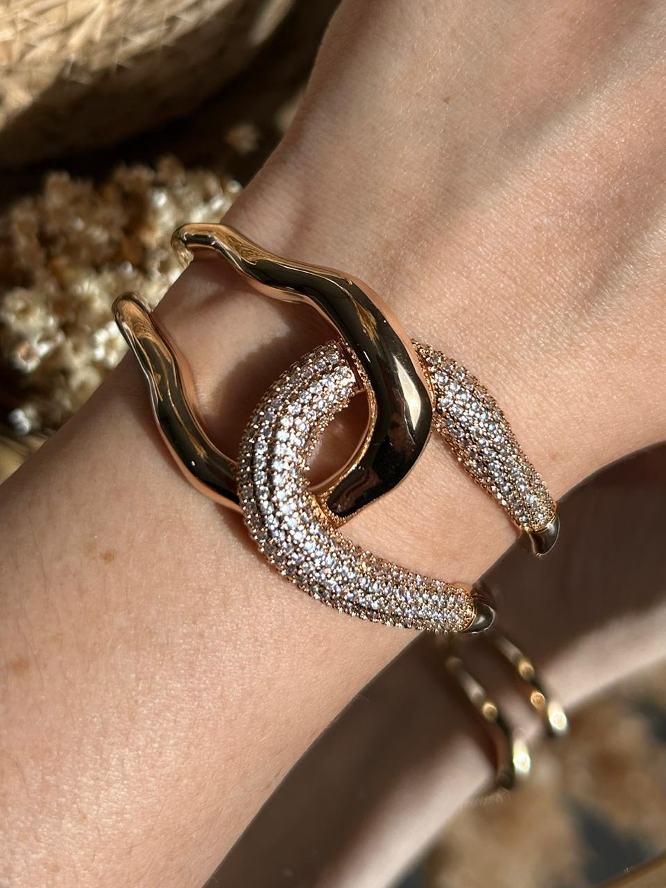 Bracelete Duo Organico Dourado