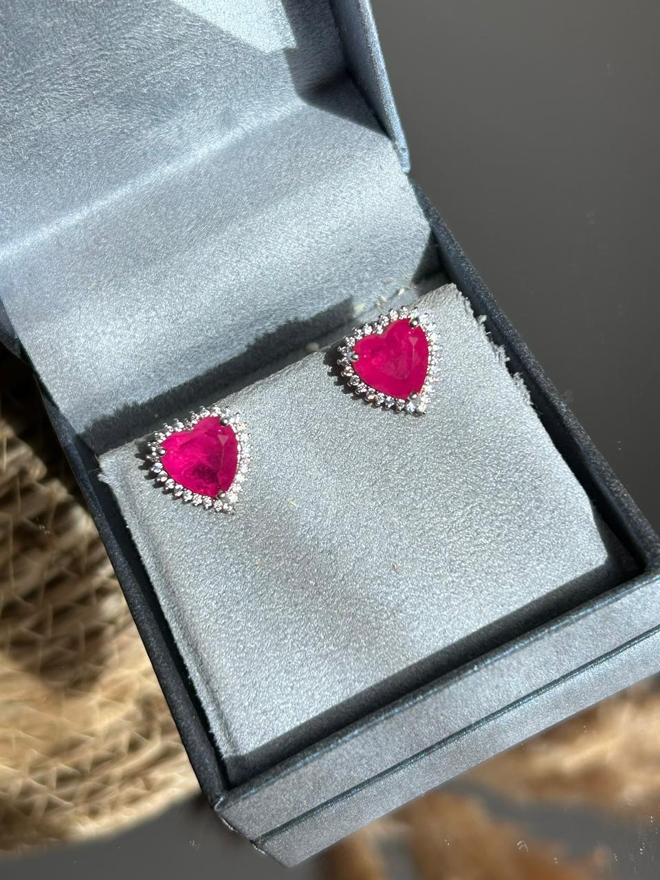 Conjunto Brinco e Colar Pérola Shell e Coração Pink