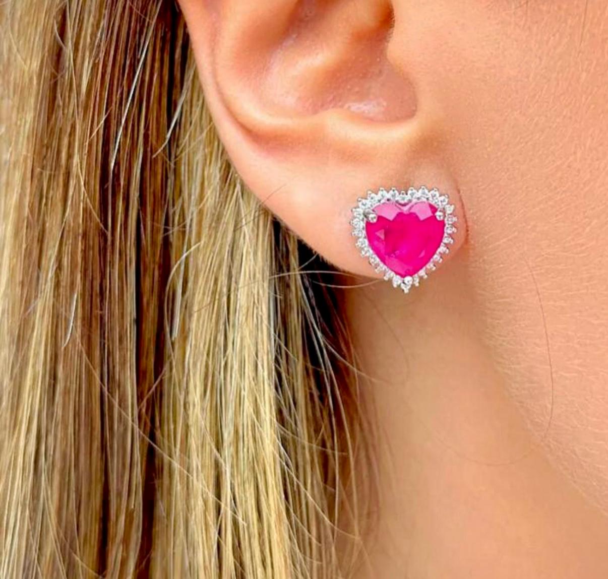 Conjunto Brinco e Colar Pérola Shell e Coração Pink