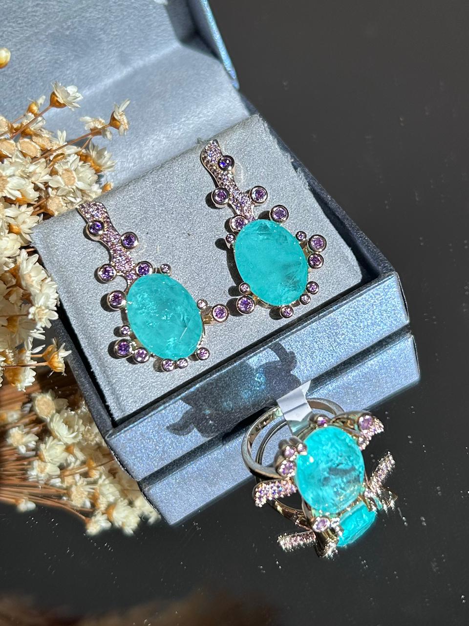 Conjunto Brinco e Anel Nara Turamalina