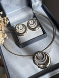 Conjunto Brinco e Colar Aro Pingente Circulo