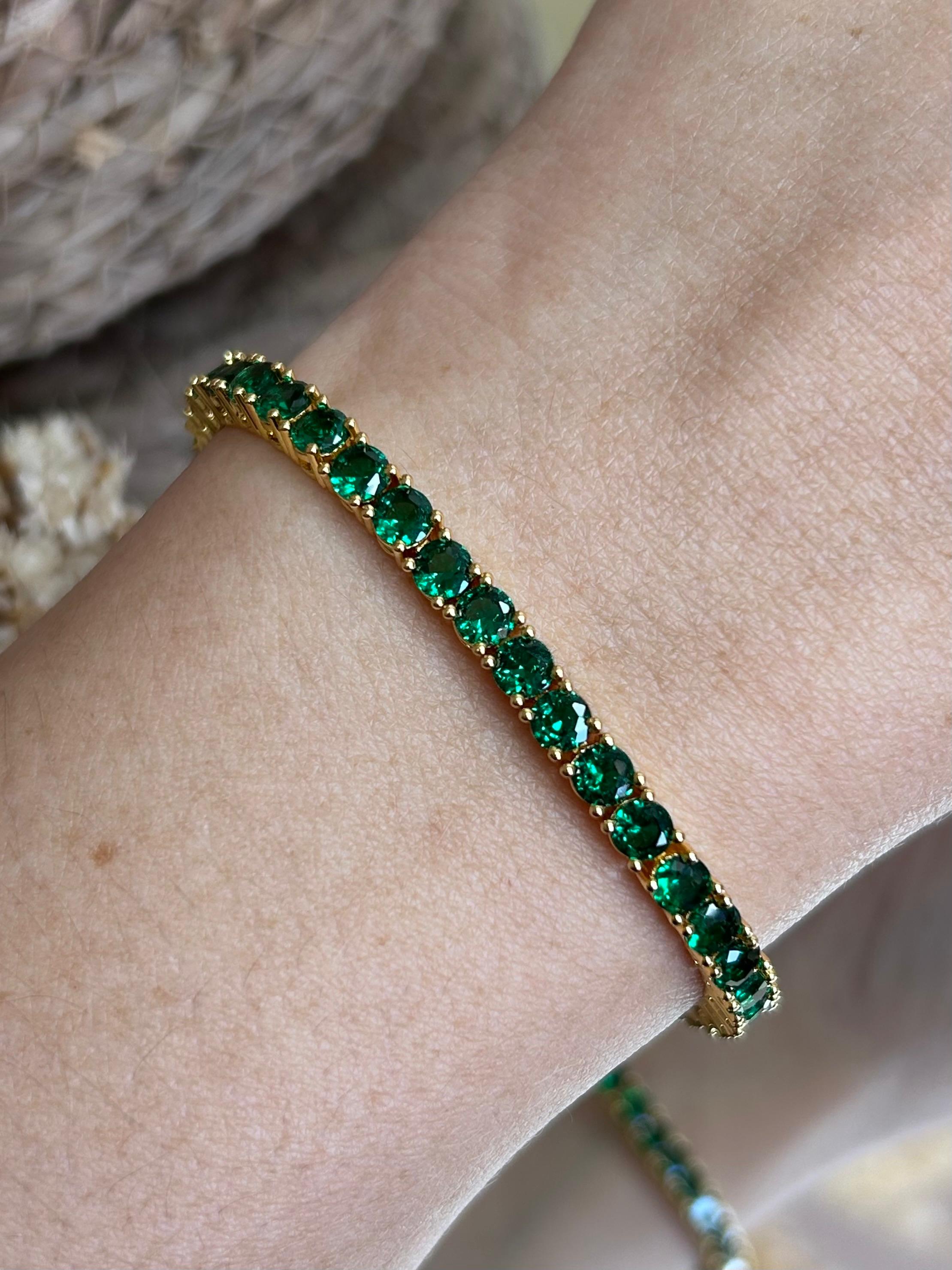 Pulseira Riviera Verde Esmeralda Dourada