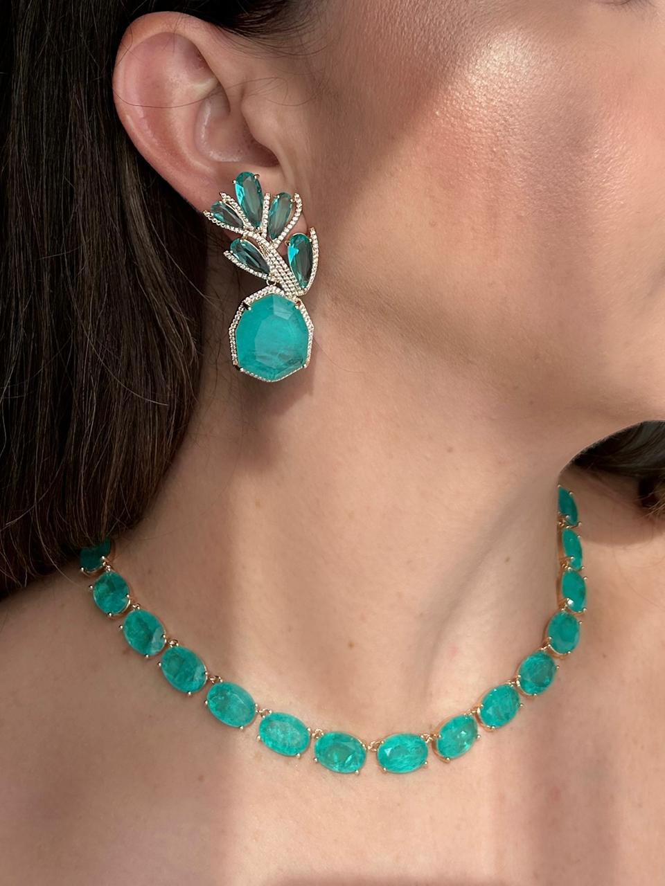 Conjunto Brinco e Anel Lia Turmalina