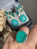 Conjunto Brinco e Anel Lia Turmalina