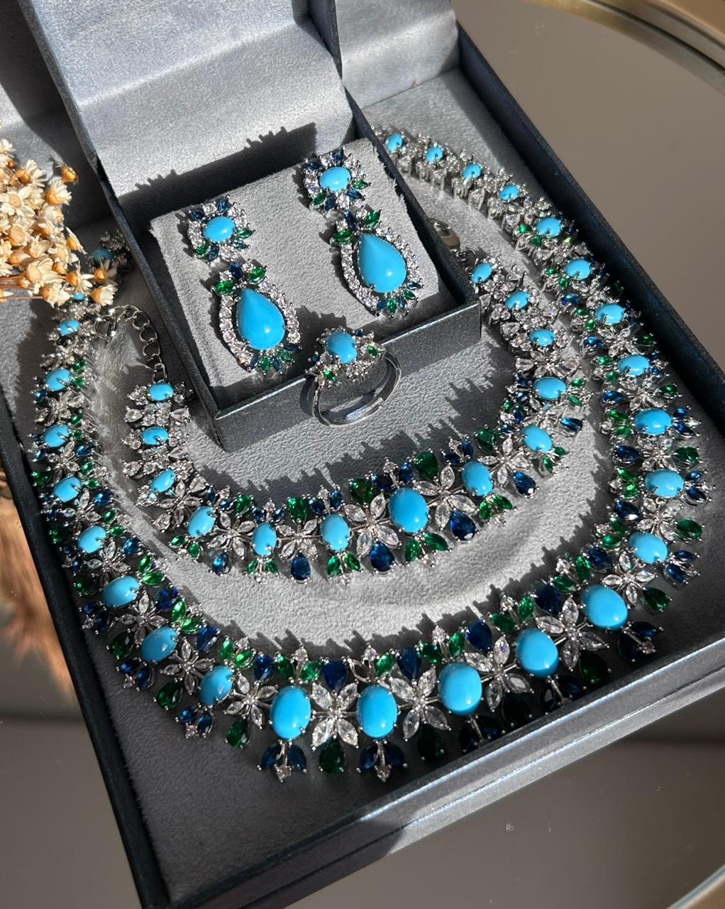 Conjunto Jade Turquesa 4 Peças