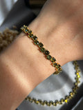 Pulseira Dupla Verde Peridoto Dourada