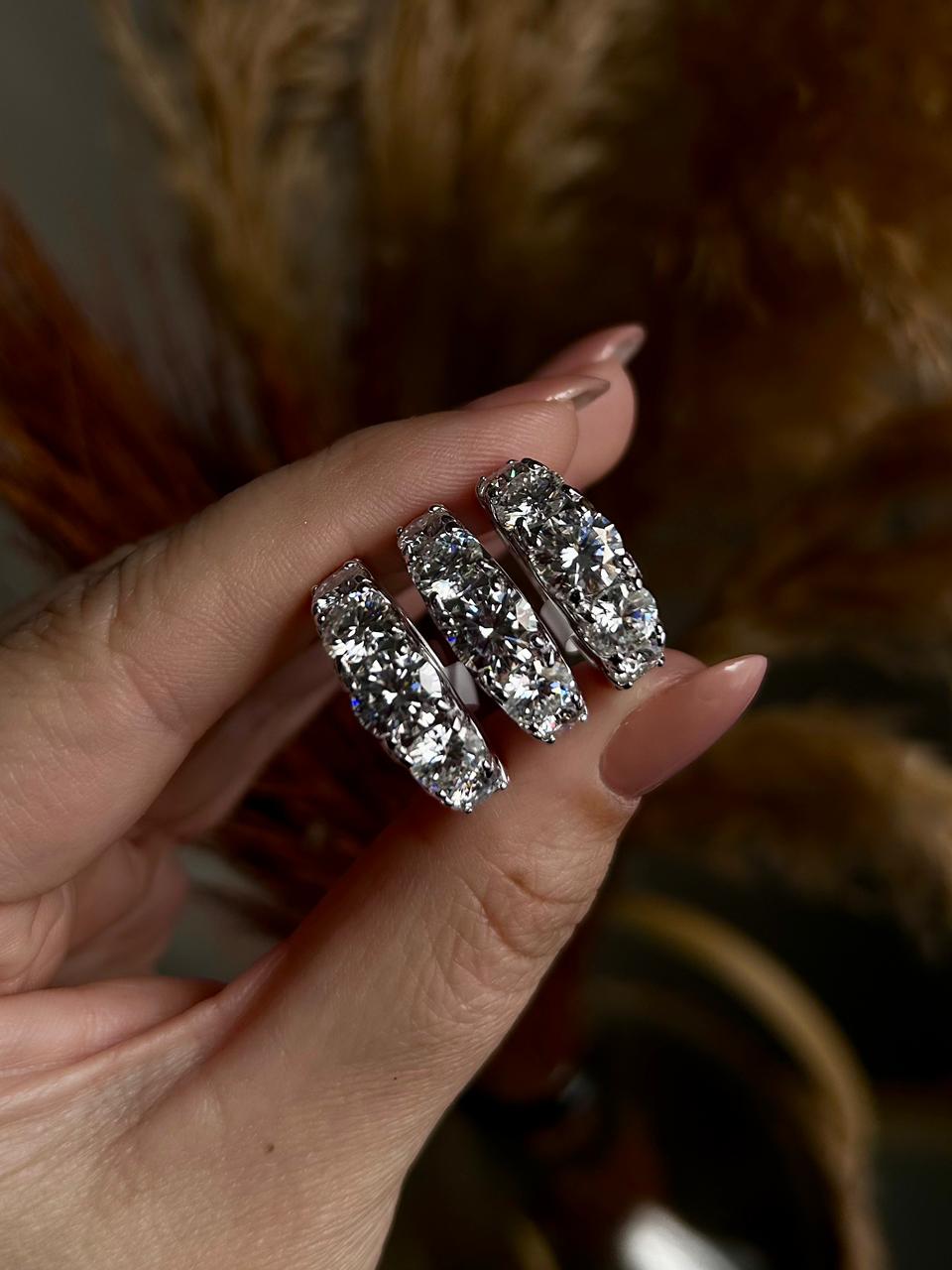 Meia Aliança Russa Degradê Moissanite