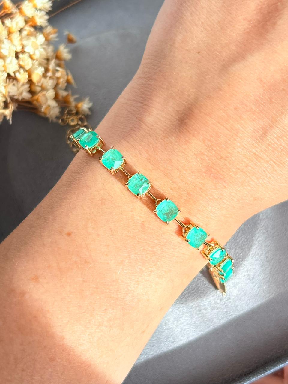 Pulseira Square Fio Faca Turmalina Dourado