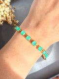 Pulseira Square Fio Faca Turmalina Dourado